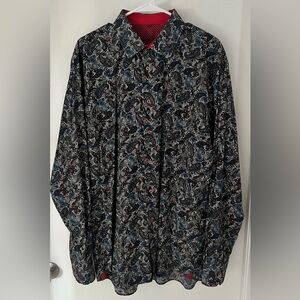 VISCONTI BLACK Luchiano Visconti Paisley Button Down Shirt XL